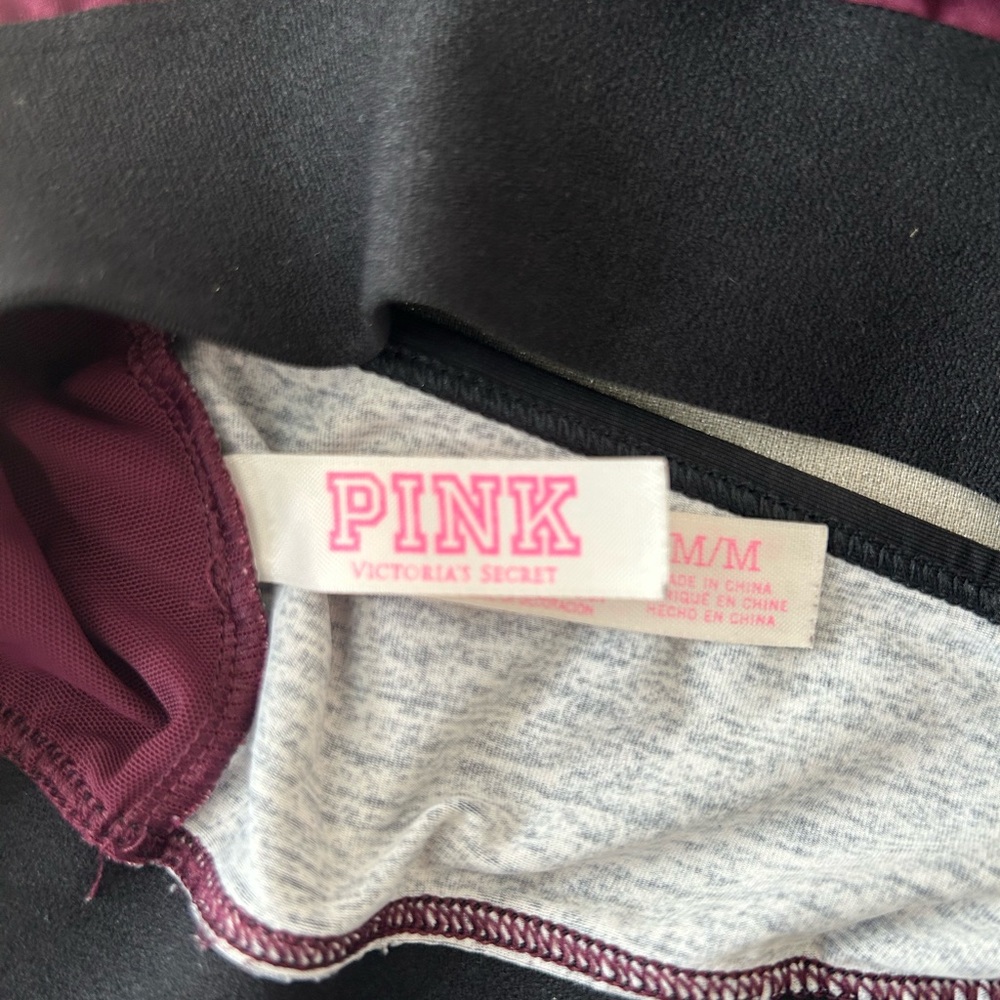 PINK Victoria’s Secret Burgundy Mesh Back Sports Bra - Size M - Picture 3 of 5